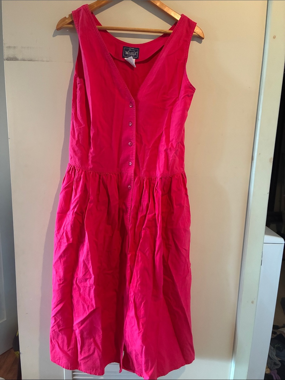 Woolrich Bright Fuchsia Button-Front Midi Dress